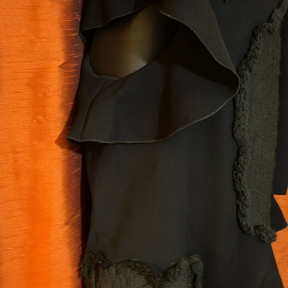 NEW Proenza Schouler Black Asymmetric Cut Out Embroidered Evening Dress - Picture 6 of 10